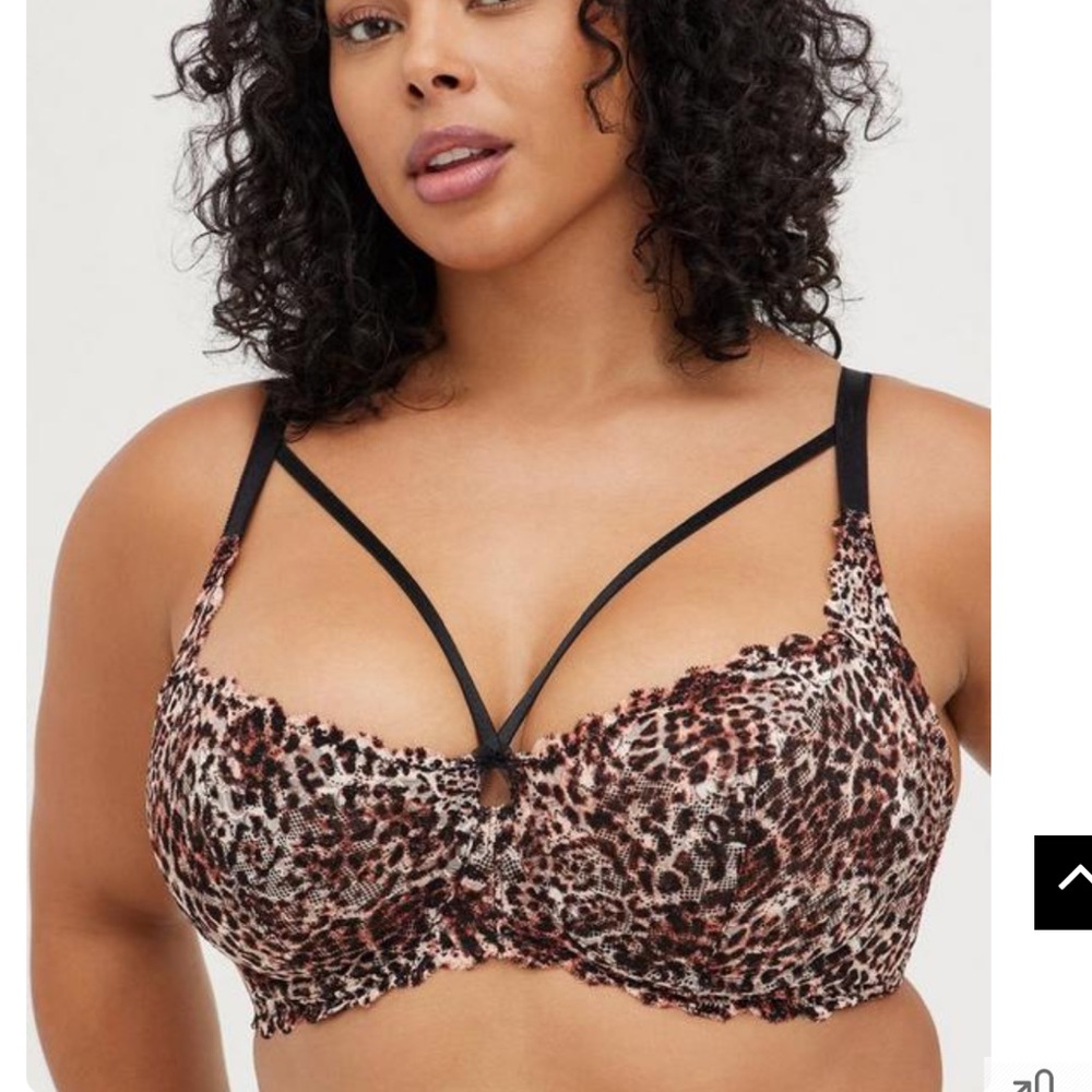 torrid Leopard Print Strappy Balconette Bra in Brown & Black